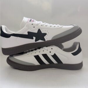 adidas White Sneakers with Black Accents